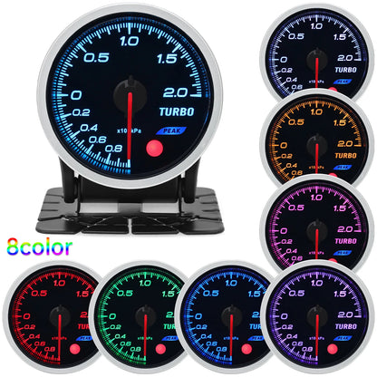 Universal Auto 12V 52mm 8 Color Racing Car Oil Pressure Water Oil Temp EGT Exhaust Temp Turbo Boost Tachometer Gauge Meter