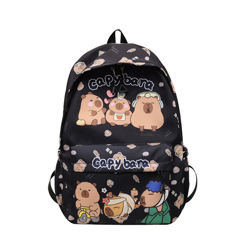 A Lovely Capybara Print Large Capacity Men's And Women's Leisure Backpack, Children's Holiday Birthday Season Gift