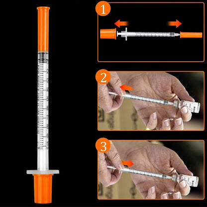 45pcs/20pcs/3pcs 0.5/1ml Disposable Veterinary Syringes with Needles for Pets and Farm Animals