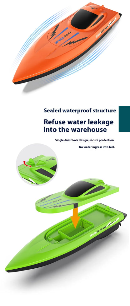 High Speed RC Boat Remote Control - Waterproof Kids Pool Racing Toy for Outdoor Lakes & Ponds Ideal Birthday Gifts For Kids Boys