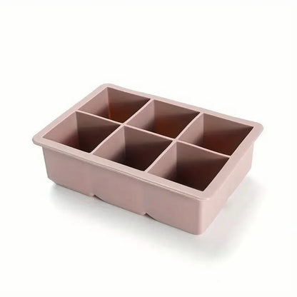 【Hot sales】1pc, Ice Cube Tray With Lid, 6 Cavity Flexible Food Grade Silicone Ice Cube Mold, Ice Trays For Freezer