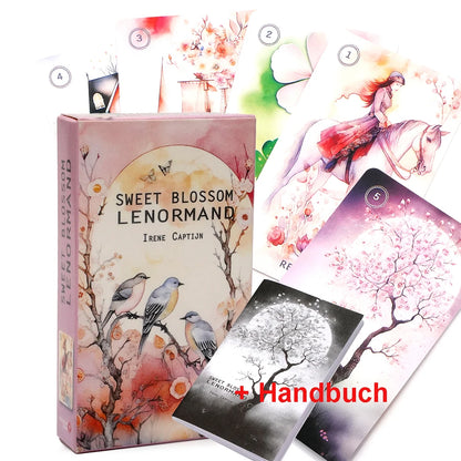 Sweet Blossom Lenormand Lenormandkarten auf Deutsch 36 Karten plus 2 zusätzliche Karten Im Booklet werden ausführlich die Geschi