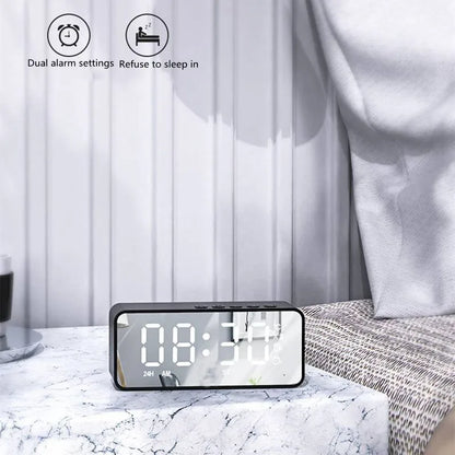 Alarm Clock Radio FM Bluetooth Speaker Portable Subwoofer Caixa De Som Sound Box Music Wireless Mini Woofers Bocina Lamp Column