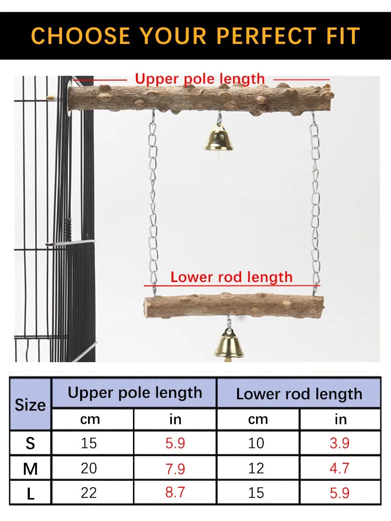 Pepper Wood Parrot Stand Pole Double Layer Toy for Bird Tiger Skin Claw Grinding Beak Grinding Stand Pole Bird Cage Accessories