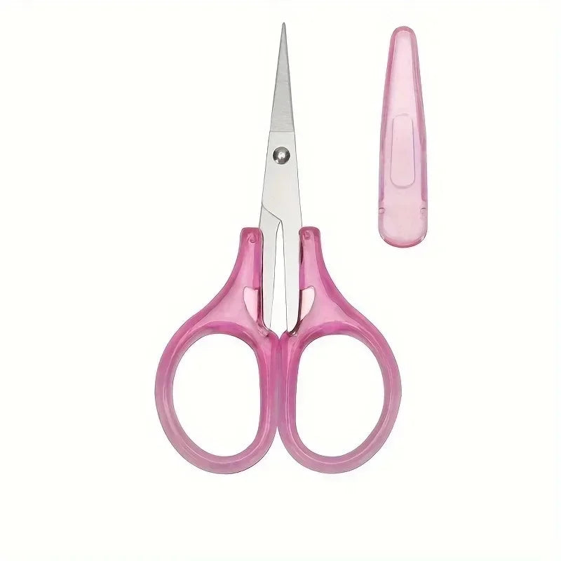 1pc Compact Precision Craft Scissors Sharp Stainless Steel Blades with Protective Cap, Tsa-Approved for Travel Stationery