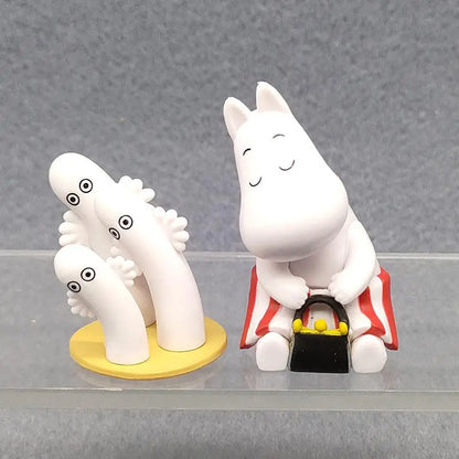 Moominses Shoulder-to-shoulder Sitting Doll Hippo Model Action Figures Collectible Desktop Ornaments