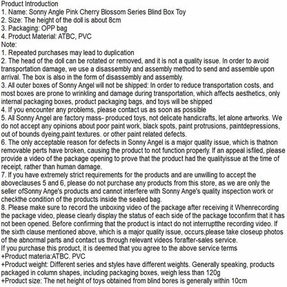 Sonny Angel Pink Cherry Blossom Series Blind Box Toys Mystery Box Kawaii Lucky Cute Doll Decoration Collect Model Couple Gifts