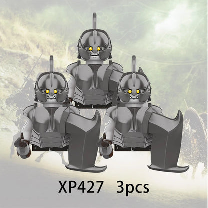 3pcs Lord Rings Elves Orcs Army Dwarf Rohan Mini Action Toy Figures Building Blocks Assembly Toys for Kids Birthday Gift