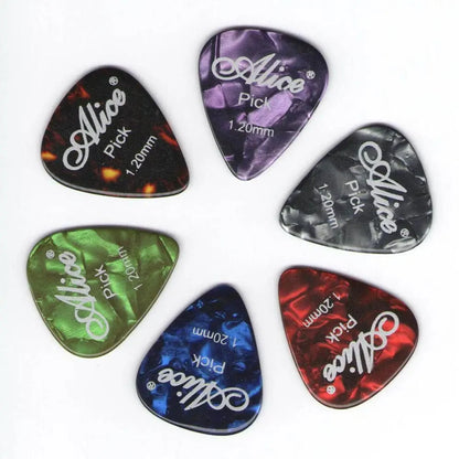 Alice Guitar Picks 6pcs Celluloid Mediator Thickness 0.46 0.71 0.81 0.96 1.20 1.50mm Electric Acoustic Guitar Accessories