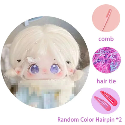 20cm Cute Purple Hair Cotton Doll DIY Dress Up Cosplay Kawaii Idol Stuffed Customization Figure Plushie Toys Halloween Gift