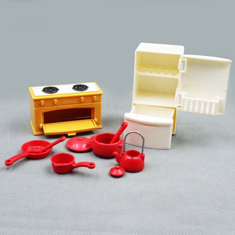 Miniature Furniture 1:12 Dollhouse Kitchen Livingroom Bedroom Set DIY Scene Doll Play Decoration Girl Toy House Gift