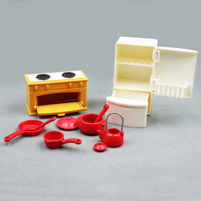 Miniature Furniture 1:12 Dollhouse Kitchen Livingroom Bedroom Set DIY Scene Doll Play Decoration Girl Toy House Gift