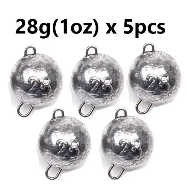 5pcs/lot Fishing Weight Sinker 3g-28g Deep Water Bullet Weight with Swivel Round Ball Sinkers Fishing Tackle Accessories