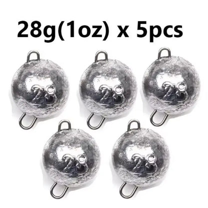 5pcs/lot Fishing Weight Sinker 3g-28g Deep Water Bullet Weight with Swivel Round Ball Sinkers Fishing Tackle Accessories