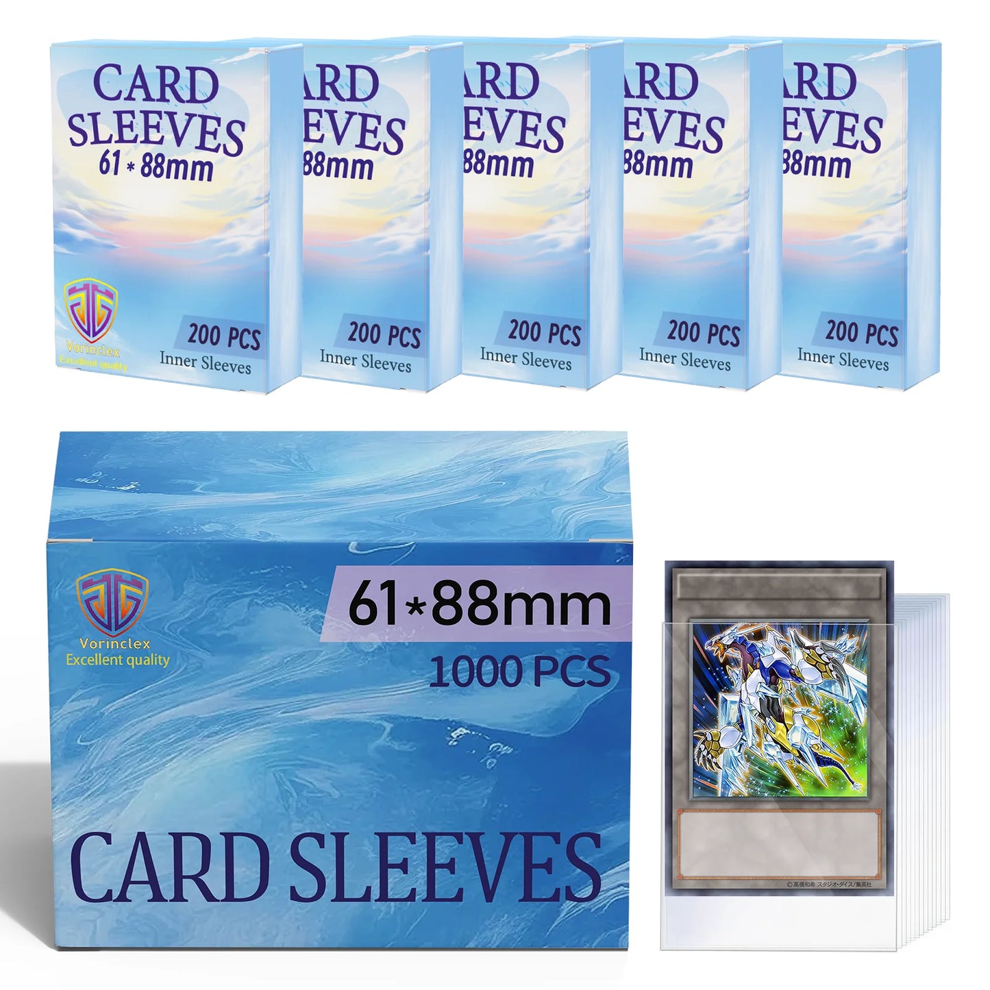 1000 PCS Inner Card Sleeves Perfect Fit MTG/YGO Trading Card ,Sports Cards,Soft Inner Card Sleeves Is Smooth And Tough