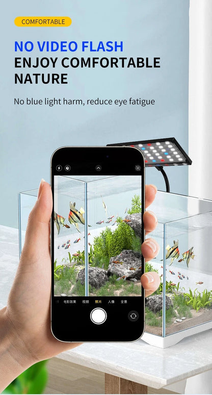 USB Aquarium LED Light Full Spectrum Aquatic Plant Grow Lamp Fish Tank Adjustable Brightness Dimmable Timed 360° Rotatable Light