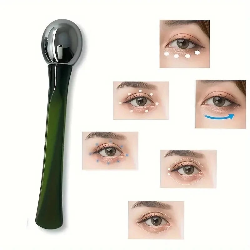 1pc Eye Roller Massage Stick Eye Cream Applicator Cosmetic Spatula Anti Wrinkle Facial Spoon Gold Alloy Face Thin Skin Care Tool