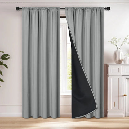 1pc 100% Blackout Curtain with Rod Pocket, Curtains for Living Room, Bedroom, Kitchen, Window Curtain, Drapes in Living Room