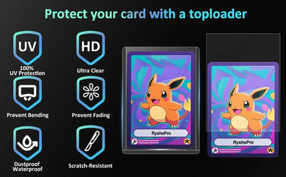 25PCS Toploader Card Sleeve 35PT Top Loader Card Protector for PKM 3” X 4“ Standard Size Rigid Hard Card Holder for MTG TCG Card