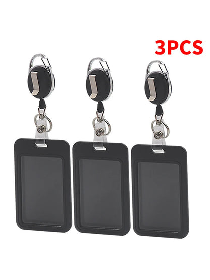 Work Permit Card Set - Rope Retractable Neck Hanging Document Card Set - Chest Tag Access Control Hard Shell Protective Set