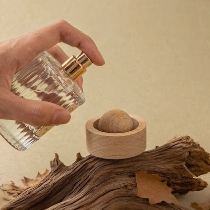 Wood Car Essential Oil Diffuser Wooden Aromatherapy Round Essential Oils Diffuser Set for Home Office Bedroom Car