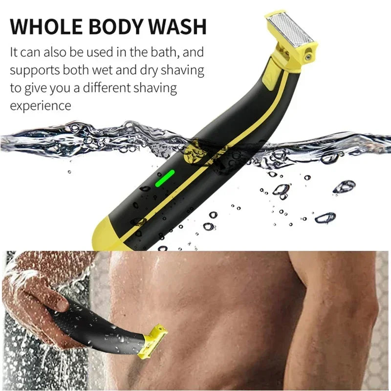 XMSJ Electric Shaver Wet and Dry Razor Double-sided Blade USB Rechargeable Portable Travel T-Shaped Hair Beard Trimmer