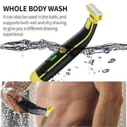 XMSJ Electric Shaver Wet and Dry Razor Double-sided Blade USB Rechargeable Portable Travel T-Shaped Hair Beard Trimmer