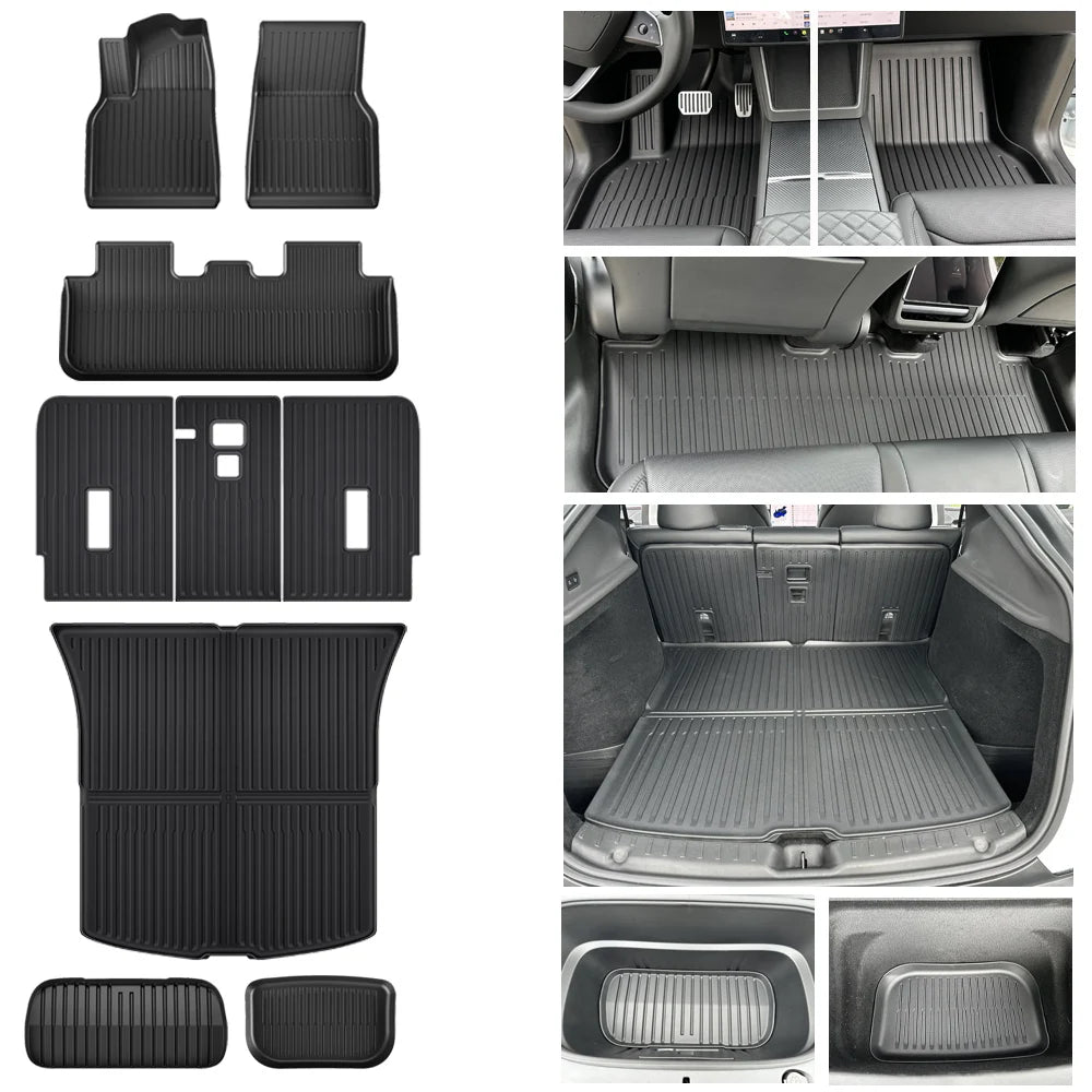 for Tesla Model Y Juniper 2025 2026 Car Floor Mats Cargo Liner Trunk Mats Backrest Kick Pads Protection Car Interior Accessories