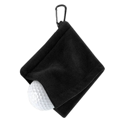 14*14cm Golf Towel High Water Absorption with Carabiner Hook Sweat-Absorbent Wiping Cloth for Cleaning Club