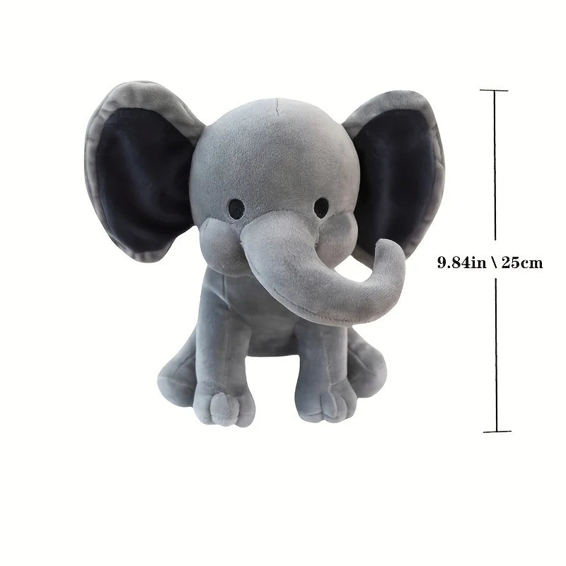 25cm/9.84in Soft Elephant Plush Stuffed Animal - Cute Fluffy Colorful Plush Toy (Multiple Colors: Pink/Blue/Purple/Rainbow) - Id