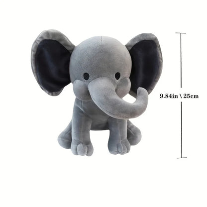 25cm/9.84in Soft Elephant Plush Stuffed Animal - Cute Fluffy Colorful Plush Toy (Multiple Colors: Pink/Blue/Purple/Rainbow) - Id