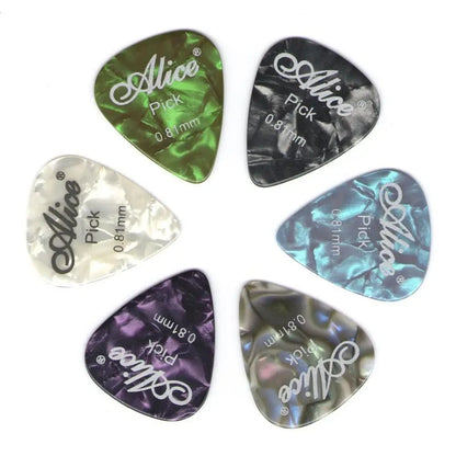Alice Guitar Picks 6pcs Celluloid Mediator Thickness 0.46 0.71 0.81 0.96 1.20 1.50mm Electric Acoustic Guitar Accessories