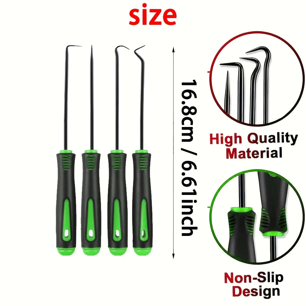 10/4Pcs Precision Pick and Hook Set, Car Auto Oil Seal/O-Ring Seal Gasket Pick Mini Precision Hooks Professional Puller Remover