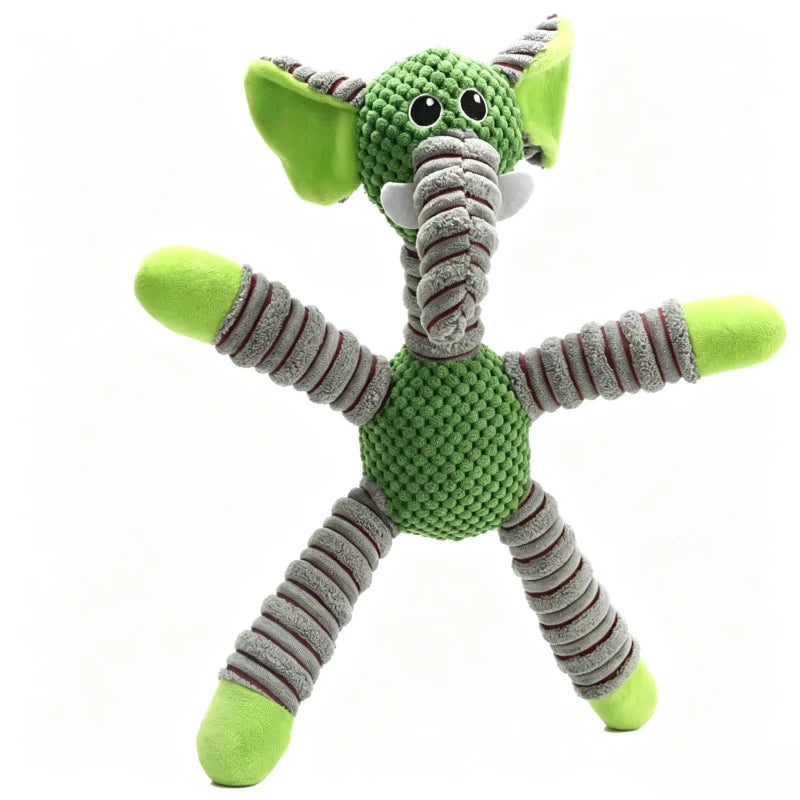 Squeaky Plush Elephant Dog Toy Durable Bite‑Resistant Pet Chew Toy Teeth Cleaning Interactive Puppy Stress Relief Toy