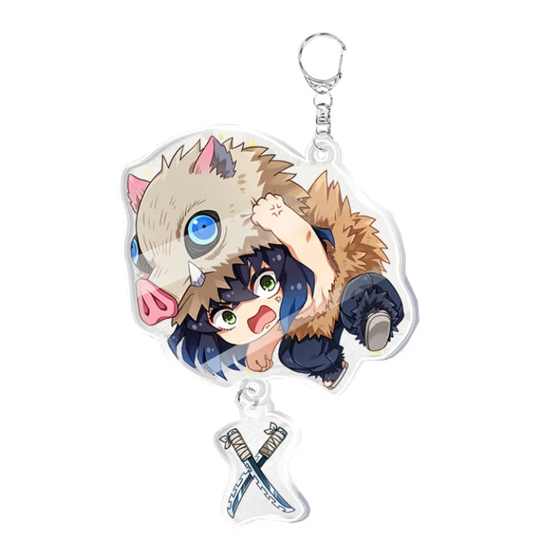 Demon Slayer doll toy Kimetsu No Yaiba Blade of Ghost Keychain Acrylic Pendant Car Key Chain Fans kids Xmas Gift Anime Jewelry