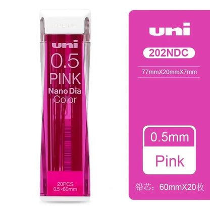 Japan Uni Nano Dia Color 0.5-202NDC Colored Mechanical Pencil Leads Refills 0.5mm Writing Supplies 202NDC