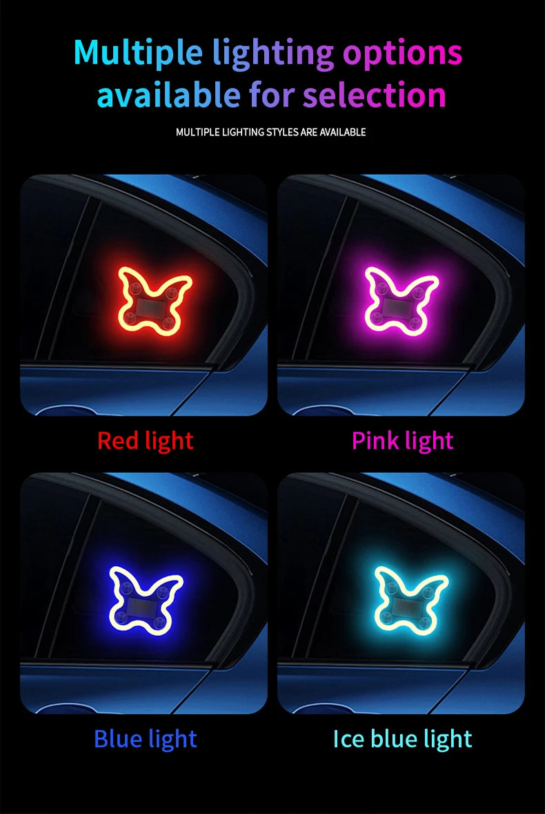 Universal Solar Atmosphere Light Heart-shaped Dynamic Gradient LED Fit Car Interior Ambient Light Decoration Accessory RGB