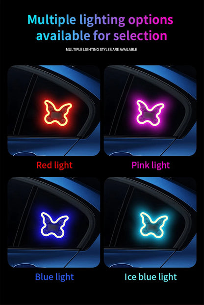 Universal Solar Atmosphere Light Heart-shaped Dynamic Gradient LED Fit Car Interior Ambient Light Decoration Accessory RGB