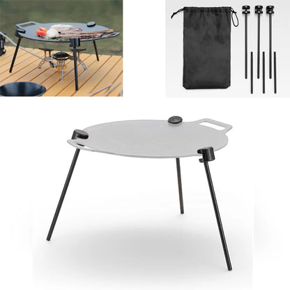 Outdoor BBQ Triangular Bracket Multifunctional Detachable Grill Pot Rack Portable Adjustable with Chain Outdoor Camping Supplies