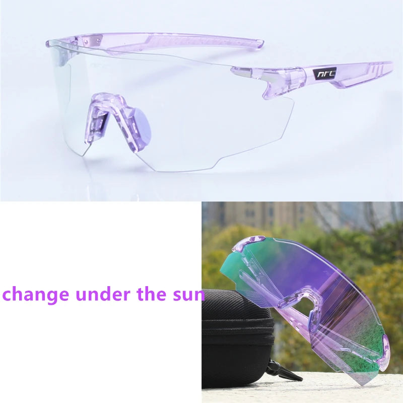 NRC Cycling Sunglasses 1lens UV400 TR90 Sports Bicycle Glasses MTB Mountain Bike Fishing Hiking Riding Eyewear for Men Women