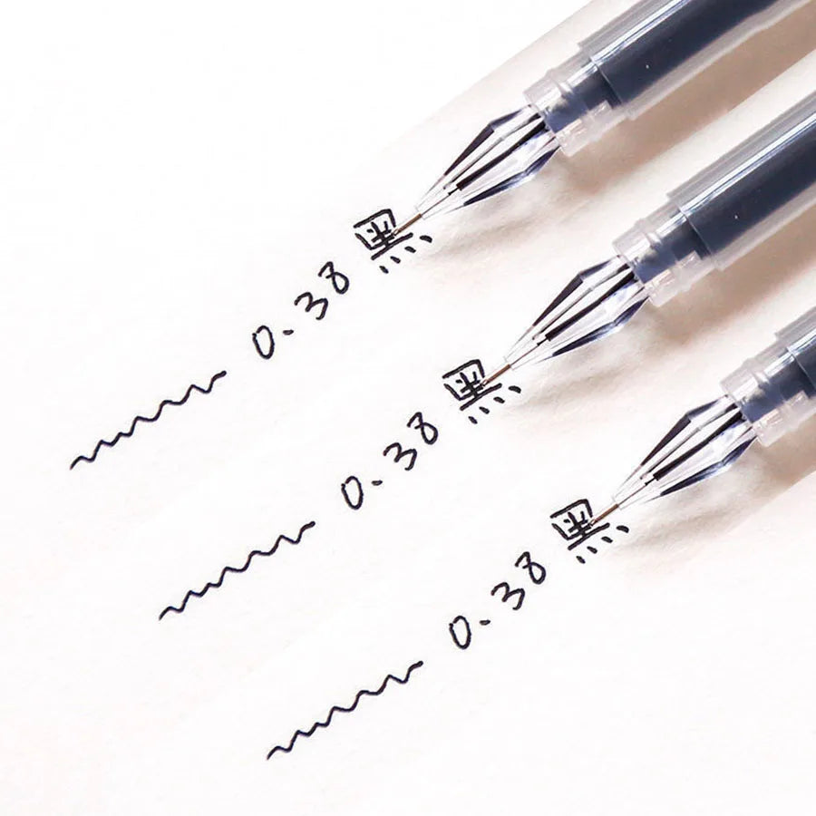 3pcs/mix Diamond tip Gel Pen Fine 0.38mm Large-capacity Black/Blue/Red ink Exam Signing Writing School Office Supplie Stationery