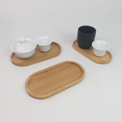 1PC Wooden Serving Trays Oval Wood Tray Platters for Serving Food Dishes Dinner Plates Solid Wood Round Dessert Plate