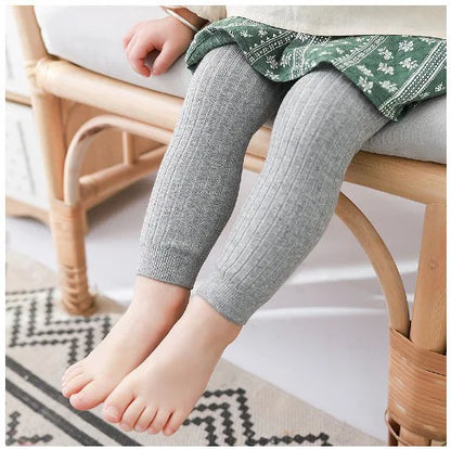 Basic Ribbed Sweater and Tights Set for Toddler Girls 1-6Y – Comfortable Cotton Top & Footless Leggings, Everyday Kids Outfit