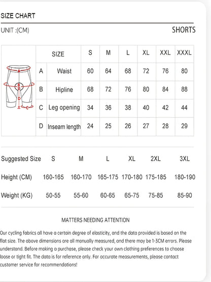 Men's Bike Shorts Road Racing Cycling Clothing Downhill MTB Pants Motorcycle Short Trouser Durable Ride Double Arrow Cushion Sho