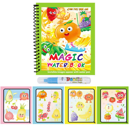 1pc Reusable Water Drawing Book Magic Water Book Mess-Free Magic Painting Pad with Refillable Water Pen Learning  Education Toy