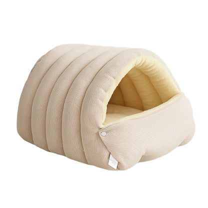 Winter Plush Cat Bed Warm Pet House Thickening Warmth Comfort Soft Kittens Sleeping Beds Cat Cave For Pet Warmth
