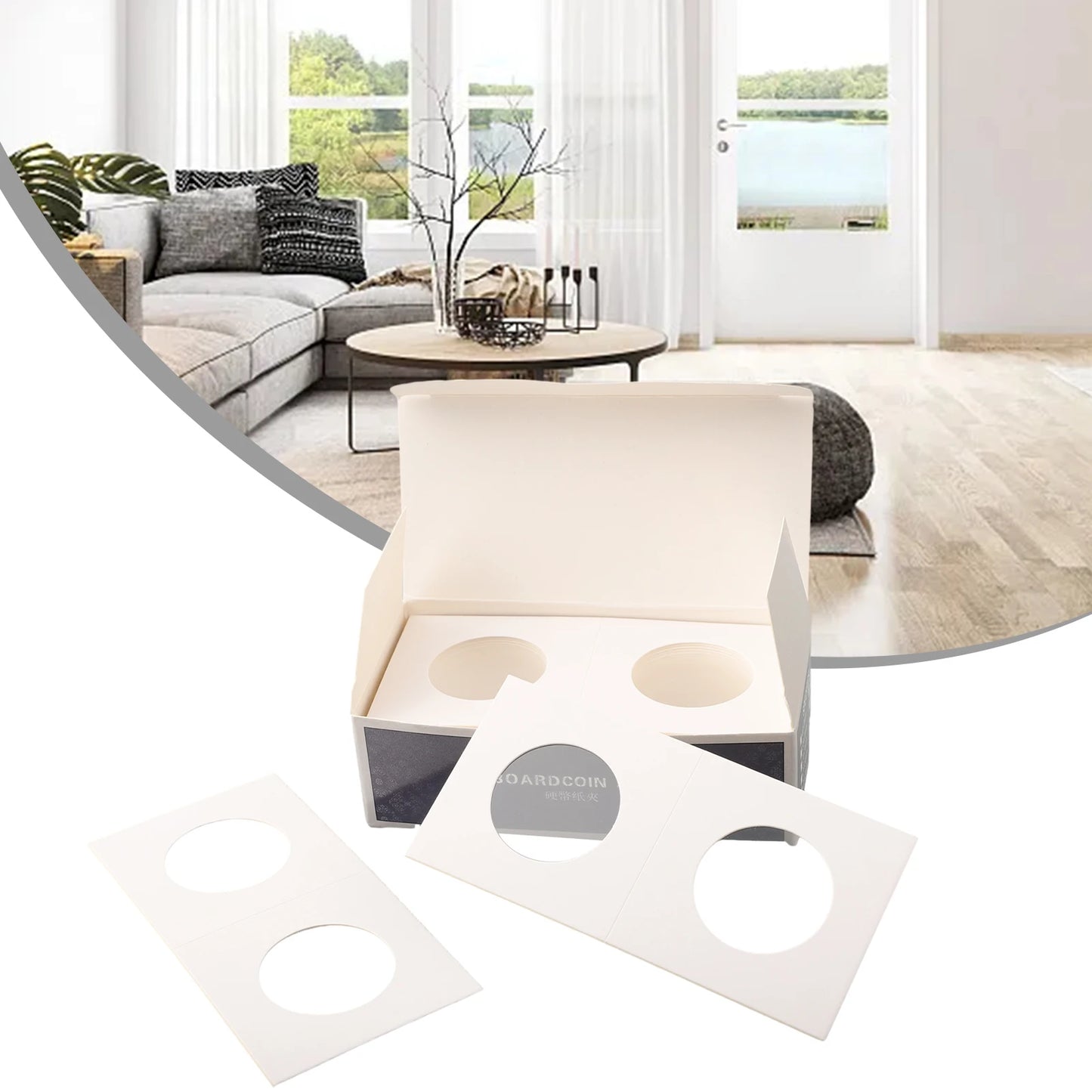 1 Set Coin Storage Stamp Holder Square Cardboard Case Coin Album Collection Coin Holders Flip Clip Coin Capsules Cover Storage