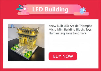 Knew Built Louvre Micro Mini Building Blocks for Adult, Architecture Toys Set, Construction, Arc Triomphe Eiffel Assembly Bricks