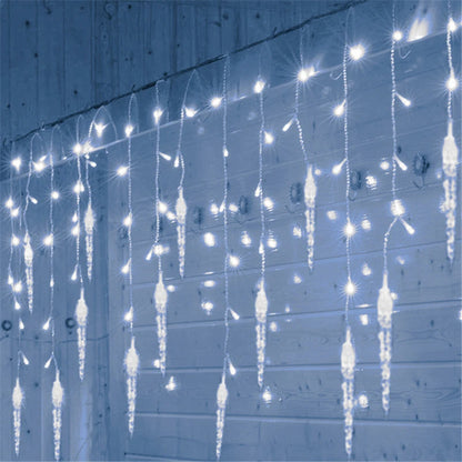 Christmas Garland LED Icicle Curtain String Lights Droop Outdoor Garden Street Wedding Decorative lighting Steady on