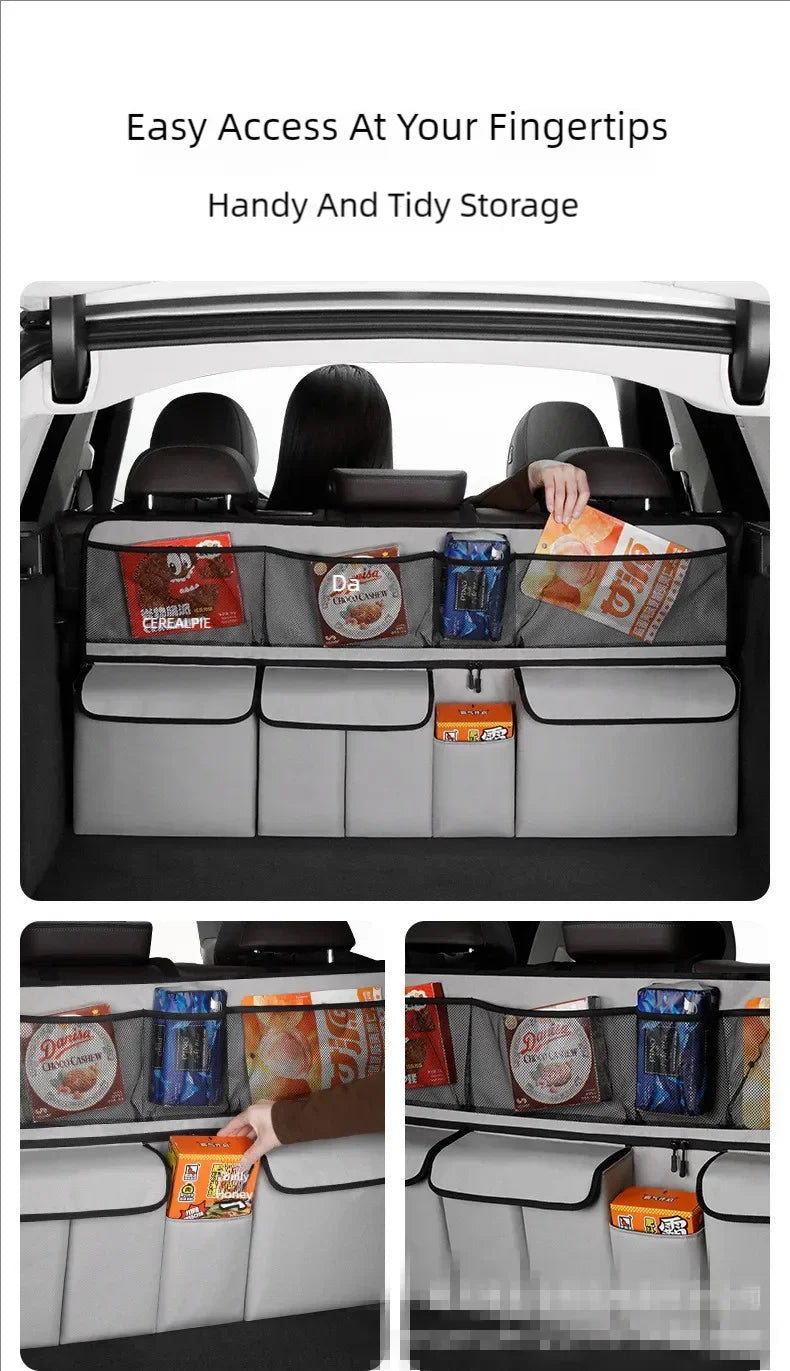 JFBONIN Car Trunk Storage Bag SUV Car Seat Back Hanging Bag Multi Functional Storage Mesh Bag Car Interior Storage Items